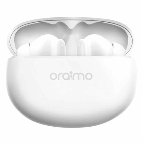 Oraimo OEB-E02D TWS Riff Bluetooth 5.0 Earbuds Built-In Mic And Stereo Bass Sound White